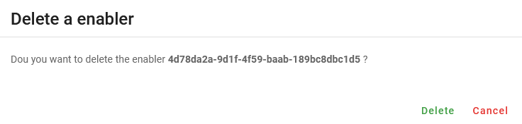 Delete a terminated enabler