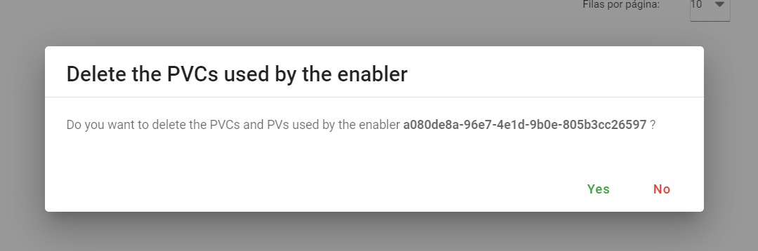 Delete a terminated enabler