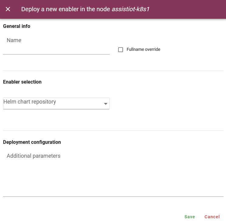 Deploy an enabler on a node