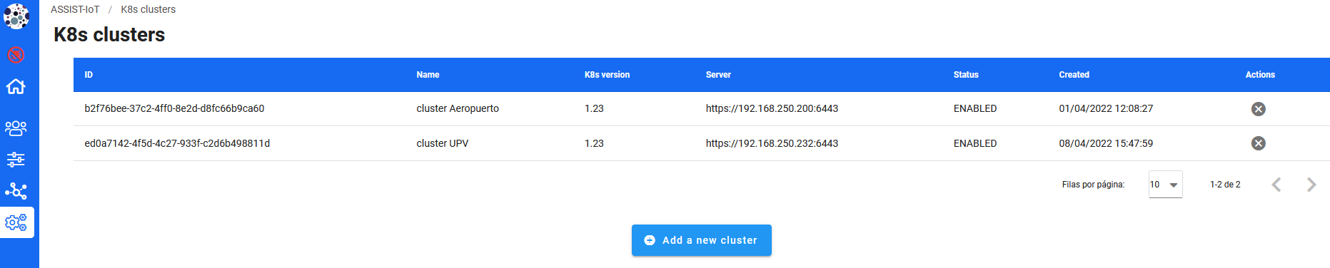 Devices management user interface