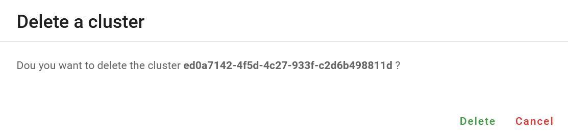 Delete a registered K8s cluster